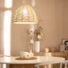 Suspension luminaire suspendu papier tressé marron culot e27