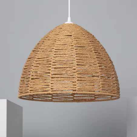 Suspension luminaire suspendu papier tressé marron culot e27
