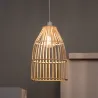 Suspension luminaire suspendu bois rotin culot e27