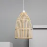 Suspension luminaire suspendu bois rotin culot e27