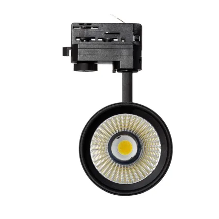 Projecteur led 30w noir-3000lm-rail 3 allumages boutiques commerces