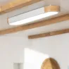 Plafonnier led 18w cct-40cm-3000k-4000k-6000k bois et métal blanc