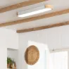 Plafonnier led 18w cct-40cm-3000k-4000k-6000k bois et métal blanc