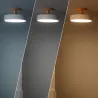 Plafonnier led 12w cct-23cm-3000k-4000k-6000k bois et métal blanc