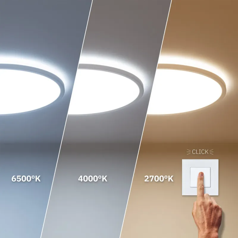 Applique plafonnier led 24w cct rond 42cm 3 couleurs 3000k-4000k-6000k
