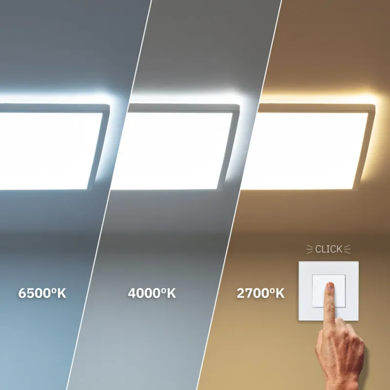 Plafonnier led 24w carré 42cm-cct 3 couleurs 3000k-4000k-6000k