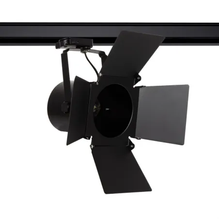 Projecteur a clapet pour ampoule e27 par30-rail 3 allumages noir boutiques commerces