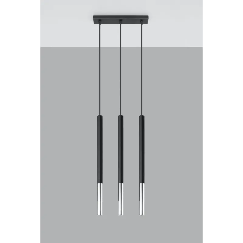 Suspension MOZAICA 3L noir/chrome