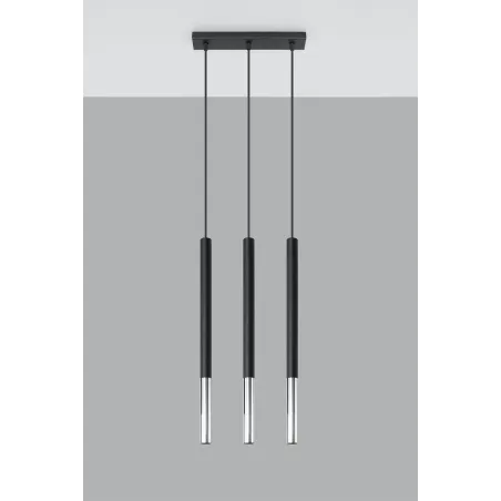 Suspension MOZAICA 3L noir/chrome