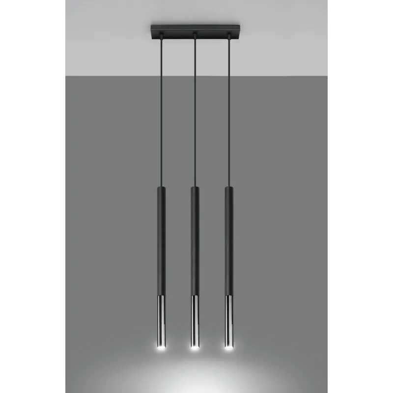 Suspension MOZAICA 3L noir/chrome