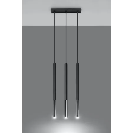 Suspension MOZAICA 3L noir/chrome