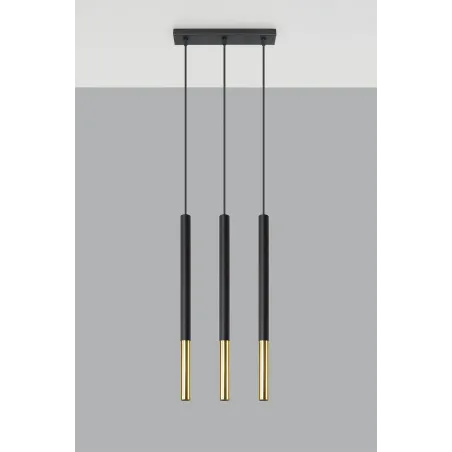 Suspension MOZAICA 3L noir/doré