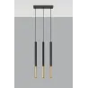 Suspension MOZAICA 3L noir/doré