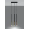 Suspension MOZAICA 3L noir/doré