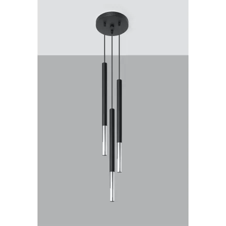 Suspension MOZAICA 3P  noir/chrome