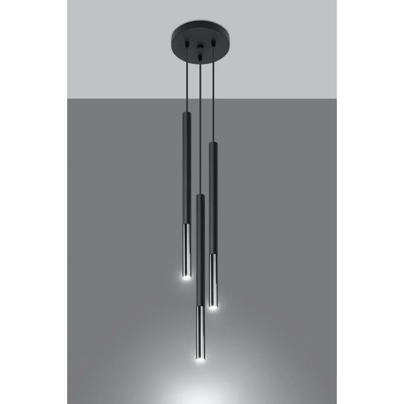 Suspension MOZAICA 3P  noir/chrome