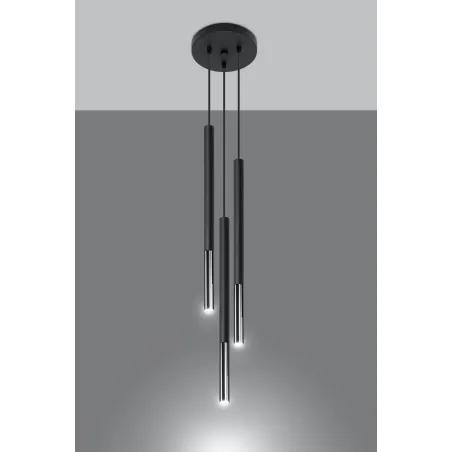 Suspension MOZAICA 3P  noir/chrome