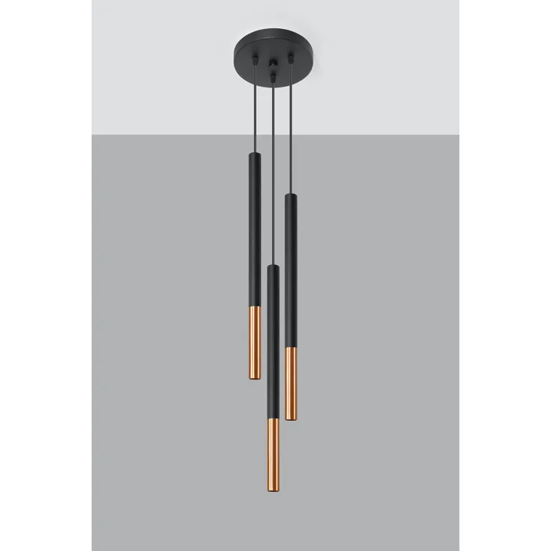 Suspension MOZAICA 3P noir/cuivre