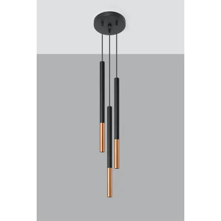 Suspension MOZAICA 3P noir/cuivre