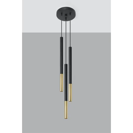 Suspension MOZAICA 3P noir/doré