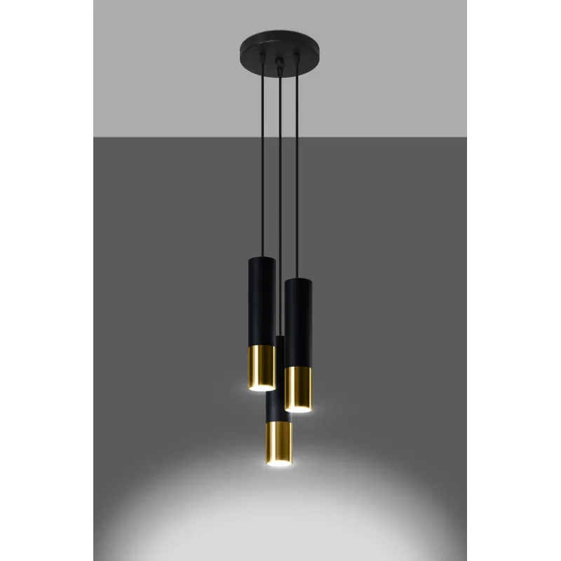 Suspension LOOPEZ 3P noir/doré
