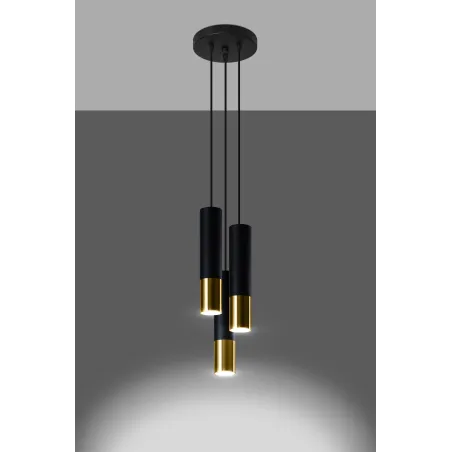 Suspension LOOPEZ 3P noir/doré