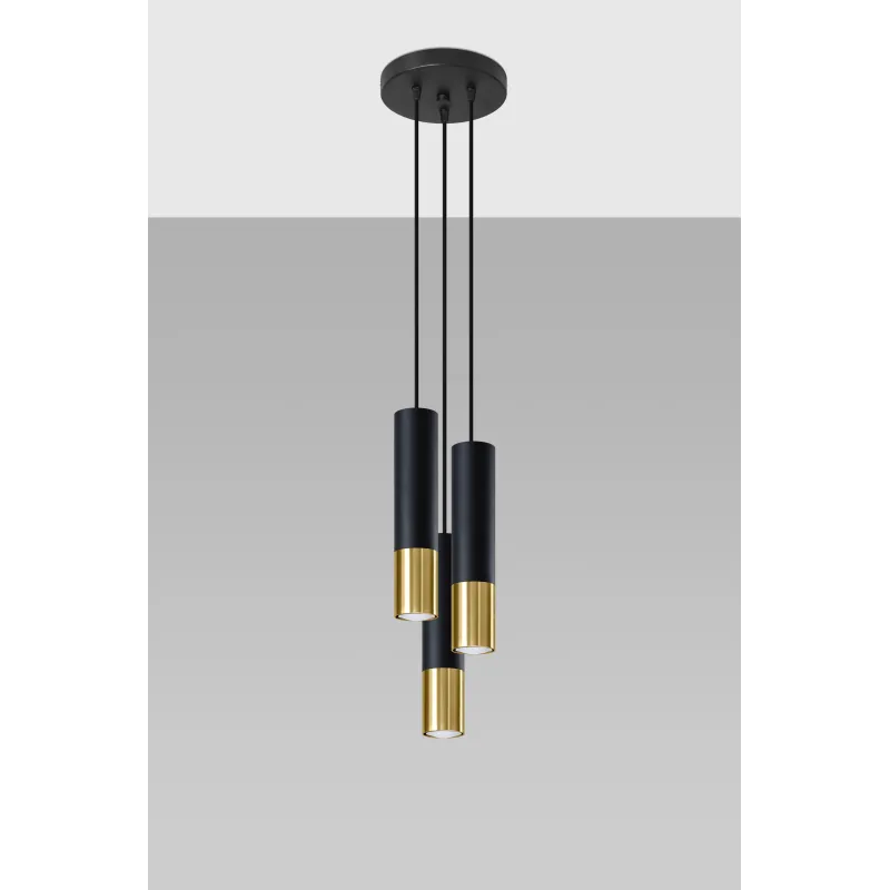 Suspension LOOPEZ 3P noir/doré