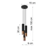 Suspension LOOPEZ 3P noir/cuivre