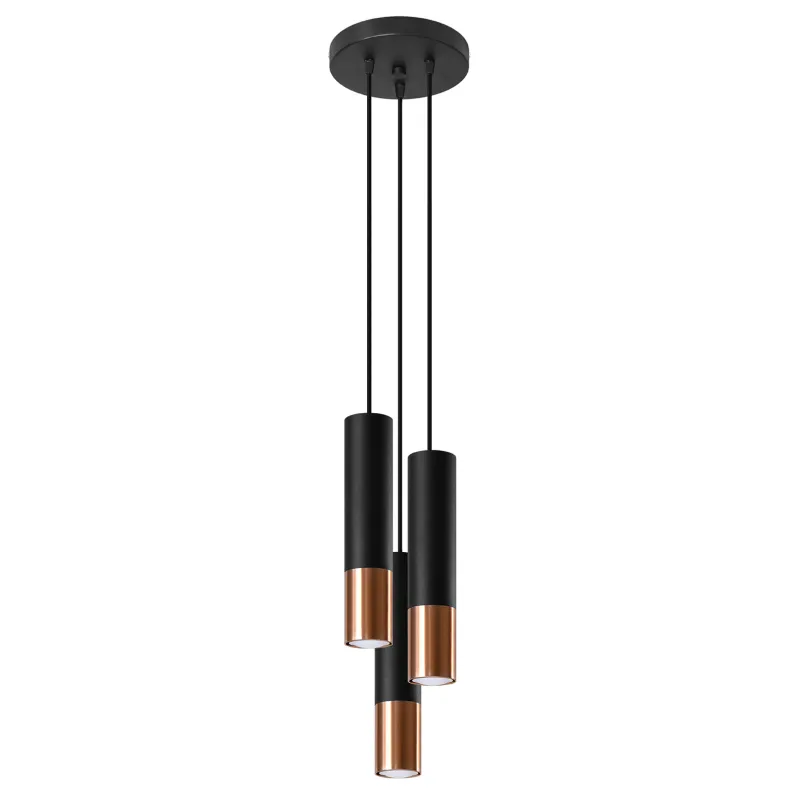 Suspension LOOPEZ 3P noir/cuivre