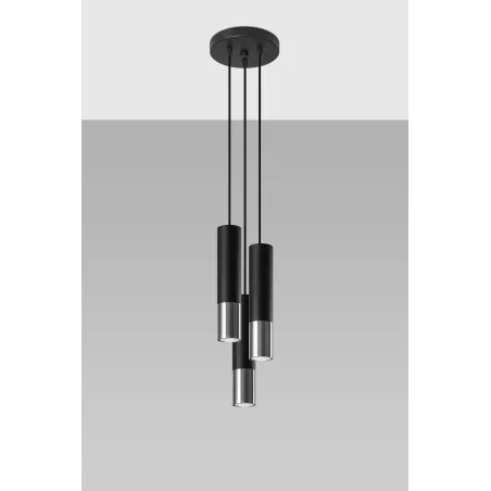 Suspension LOOPEZ 3P noir/chrome