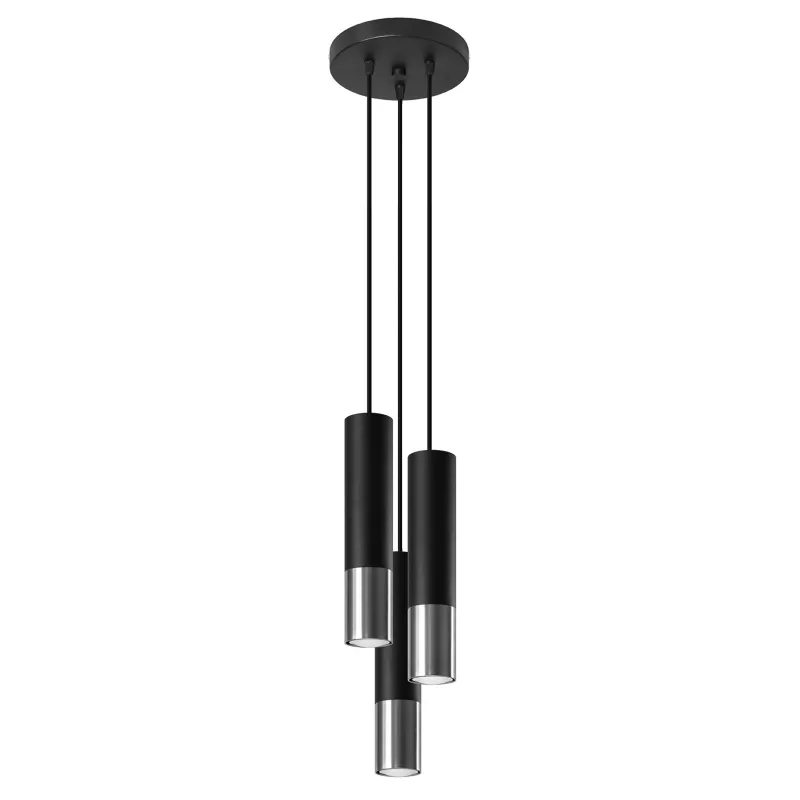 Suspension LOOPEZ 3P noir/chrome