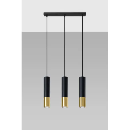 Suspension LOOPEZ 3L noir/doré