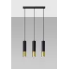 Suspension LOOPEZ 3L noir/doré