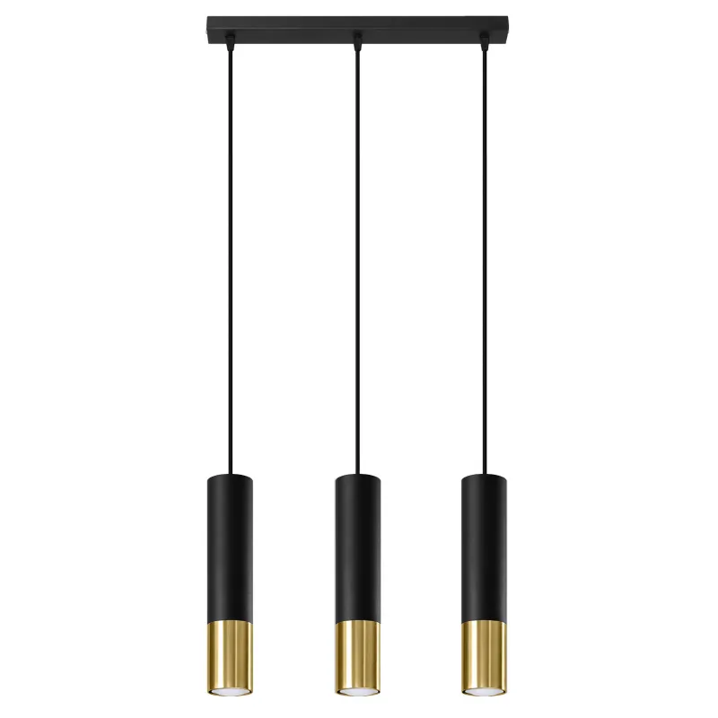 Suspension LOOPEZ 3L noir/doré