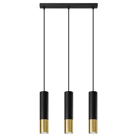 Suspension LOOPEZ 3L noir/doré