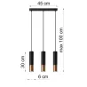 Suspension LOOPEZ 3L noir/cuivre