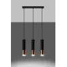 Suspension LOOPEZ 3L noir/cuivre