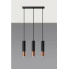 Suspension LOOPEZ 3L noir/cuivre