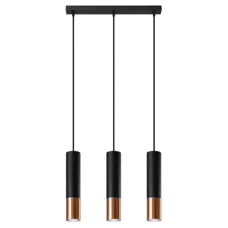Suspension LOOPEZ 3L noir/cuivre