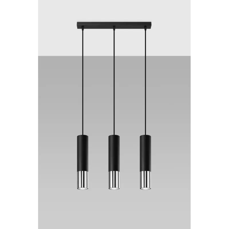 Suspension LOOPEZ 3L noir/chrome