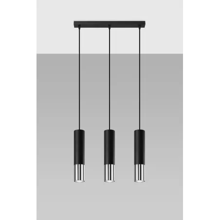 Suspension LOOPEZ 3L noir/chrome