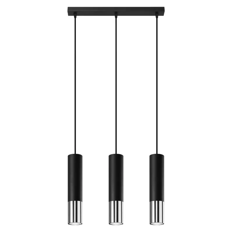 Suspension LOOPEZ 3L noir/chrome