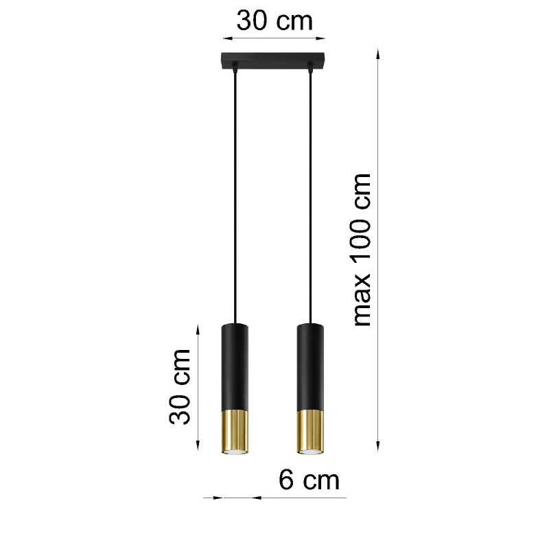 Suspension LOOPEZ 2 noir/doré