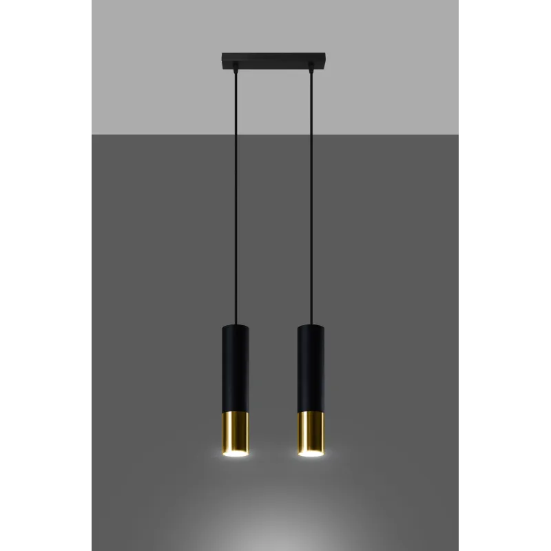 Suspension LOOPEZ 2 noir/doré