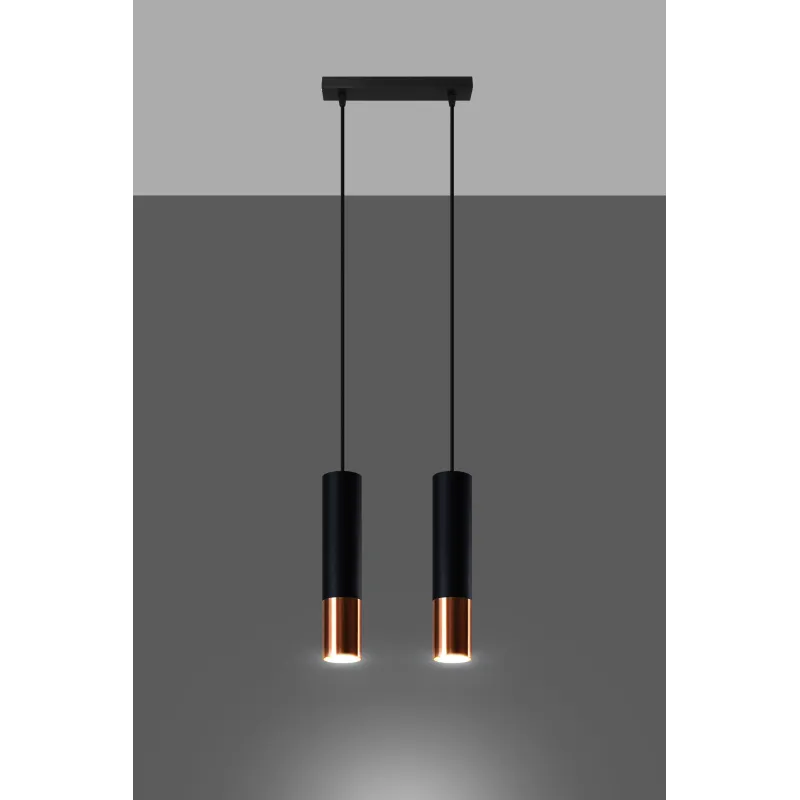 Suspension LOOPEZ 2 noir/cuivre
