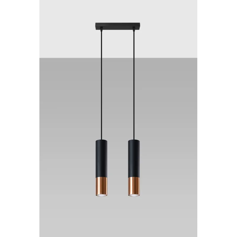 Suspension LOOPEZ 2 noir/cuivre