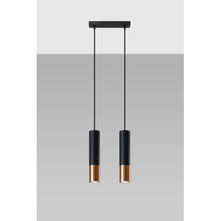 Suspension LOOPEZ 2 noir/cuivre