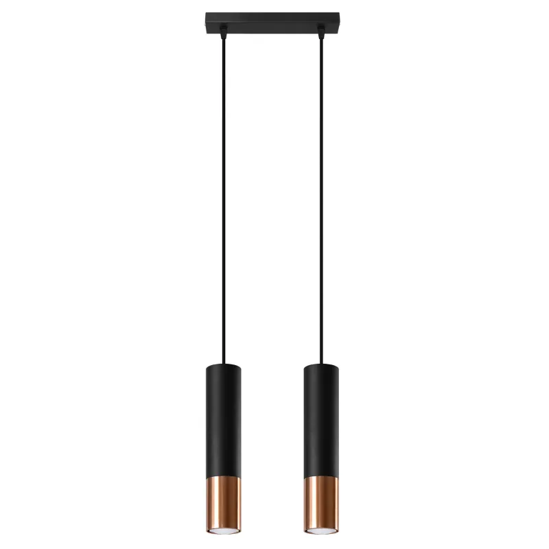 Suspension LOOPEZ 2 noir/cuivre
