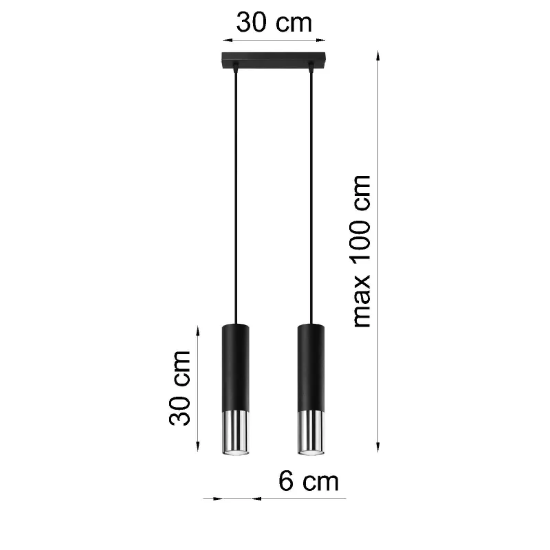 Suspension LOOPEZ 2 noir/chrome