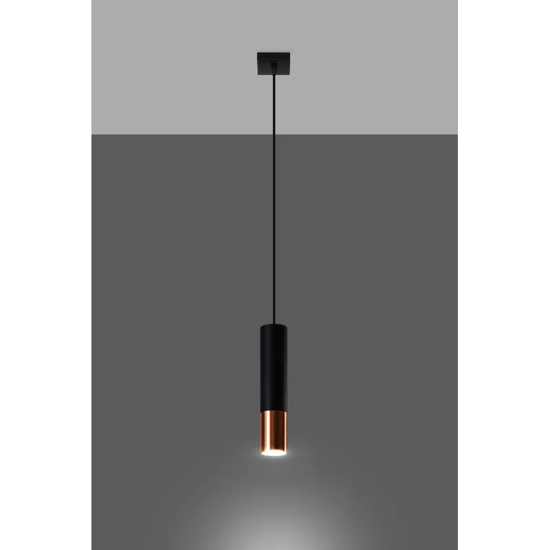 Suspension LOOPEZ 1 noir/cuivre